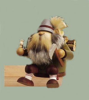 Lumberjack With Beard Smoker Sitting - 6.3"