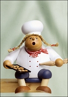 Pastry Cook Girl Smoker Sitting - 6.7"