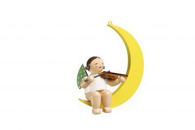 Christmas Tree Angel With Violin in Moon - 3.25"