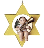 Christmas Tree Angel With Tuba In Star - 3.5"