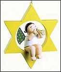 Christmas Tree Angel With Small Trumpet, in Star - 3.5"