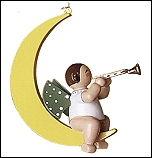 Christmas Tree Angel With Trumpet in Moon - 3.25"
