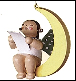 Christmas Tree Angel With Sheet Of Music in Moon - 1.75"