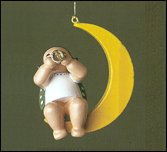 Christmas Tree Angel With Small Trumpet in Moon - 1.75"