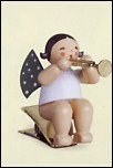 Angel With Trumpet On Clip - 2.25"