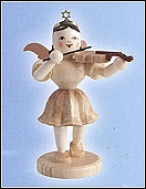 Pleated Skirt Angel With Violin - 3"