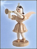 Pleated Skirt Angel With Trumpet - 3"