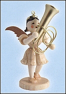 Pleated Skirt Angel With Tuba - 3"