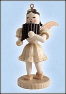 Pleated Skirt Angel With Panflute - 3"