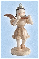 Pleated Skirt Angel With Harmonica- 3"
