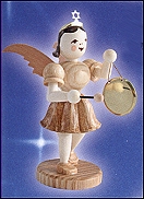 Pleated Skirt Angel With Gong - 3"