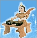 Pleated Skirt Angel With Zither 2 Piece - 2.5"