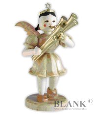 Pleated Skirt Angel With Reed Pipe - 3"