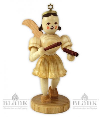 Pleated Skirt Angel With Sticks - 3"