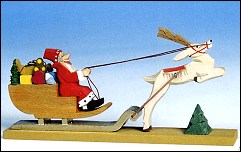 SANTA CHRISTMAS SLEIGH WITH TOYS AND REINDEER