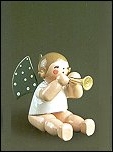 Angel With Small Trumpet Sitting -