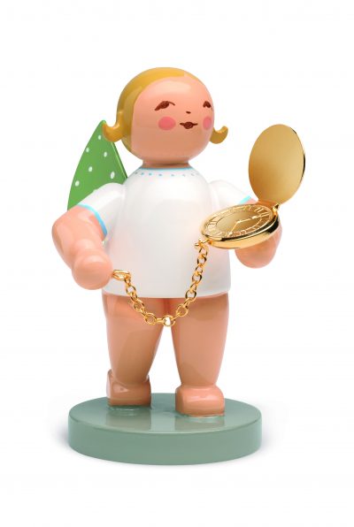 Blond Angel with Gold-Plated Pocket Watch - 2.5"