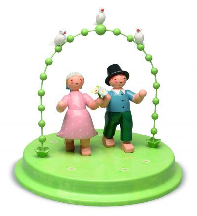Loving Couple Under Arch with Three Doves - 6.0"