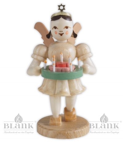 Pleated Skirt Angel with Festive Green Wreath - 3"