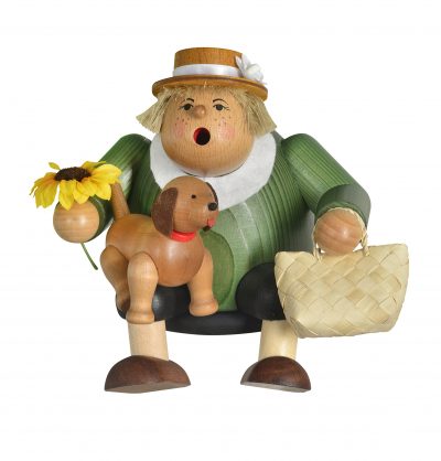 New Dog Fancier Woman Smoker, Sitting - 6.3"