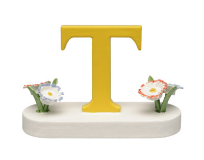 Letter T, with Flowers - 1.25"