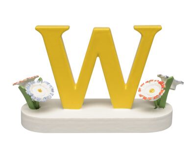 Letter W, with Flowers - 1.25"
