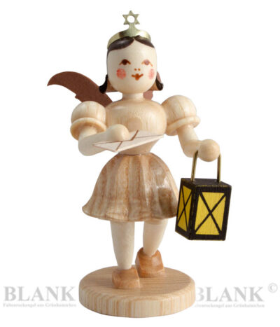 Pleated Skirt Angel with Lantern and Letter