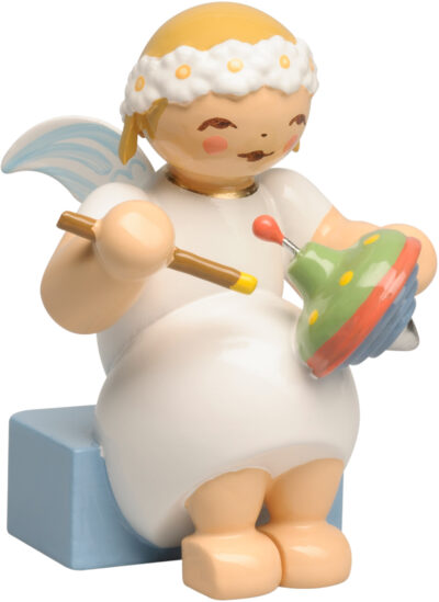 Snow Angel, Sitting, with Humming Top - 1.5"
